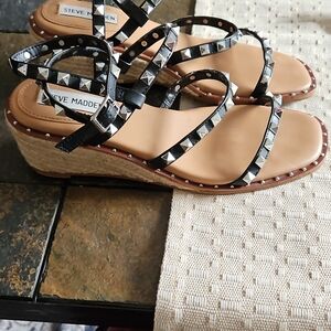 Steve Madden Black Espadrille Sandals